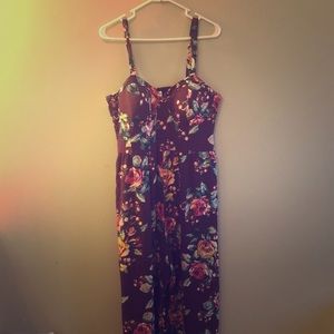 Never worn floral wide legged jumpsuit